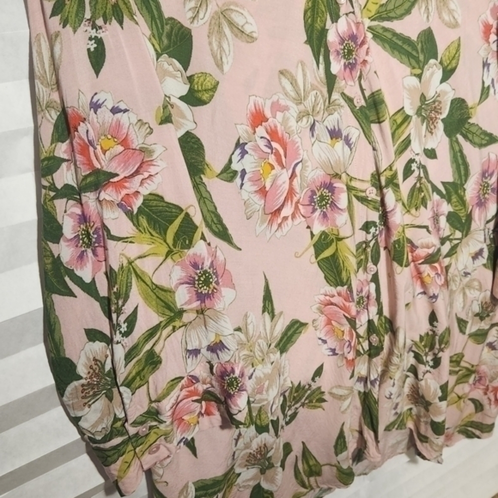 Grace Elements Button Up Collared Floral Blouse T… - image 4